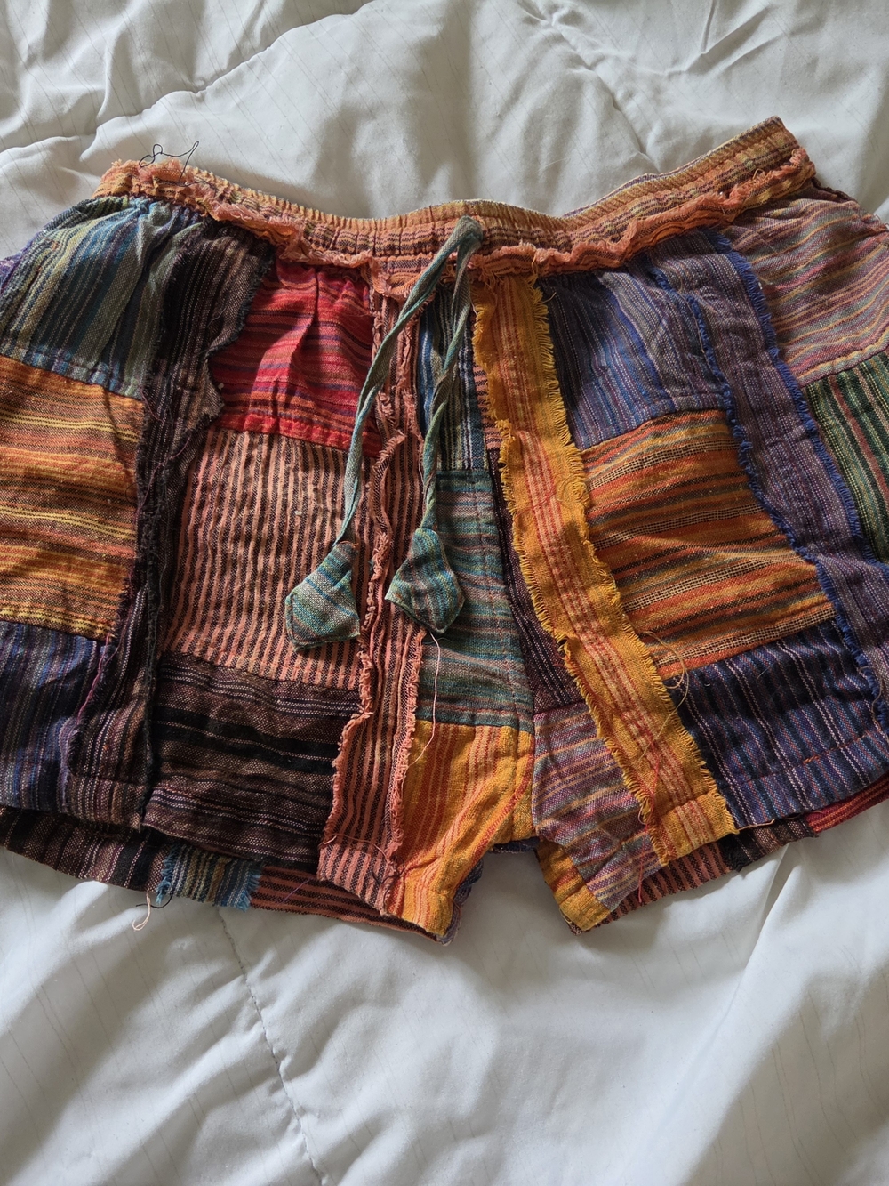 Kathmandu Multicolor Patchwork Boho Shorts